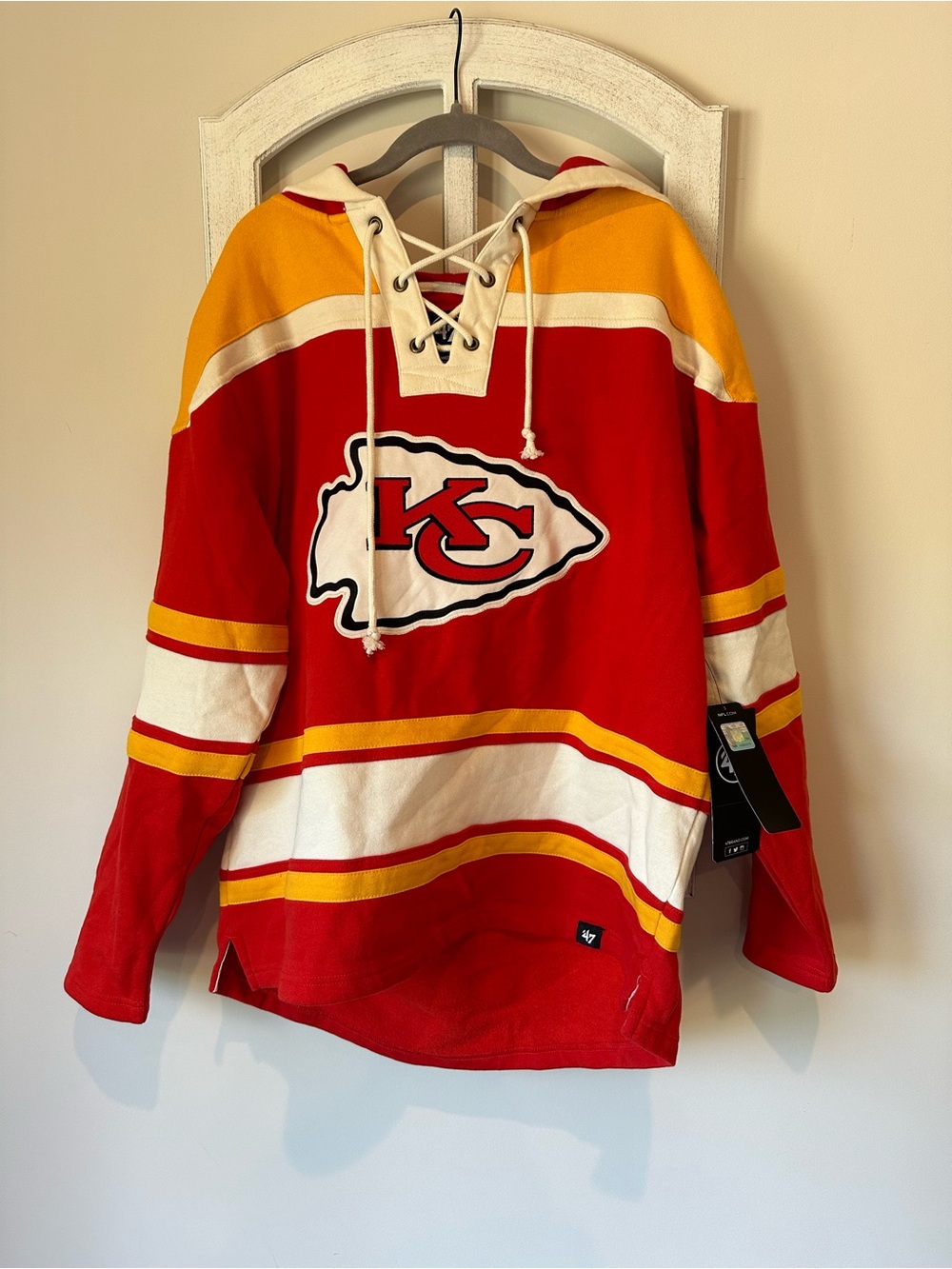 47 Brand Chiefs Pullover Hoodie with White Accents